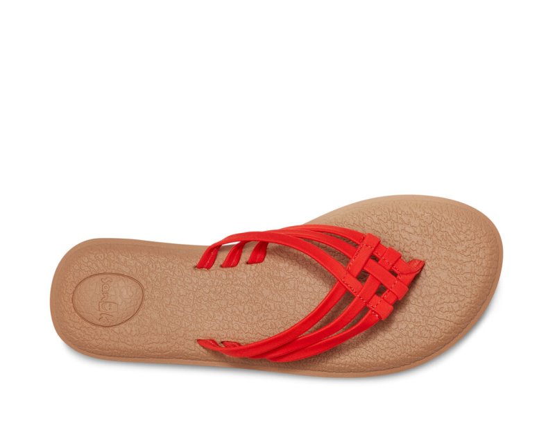 Sanuk Yoga Salty Women's Flip Flops Pink | Canada 39MQZ